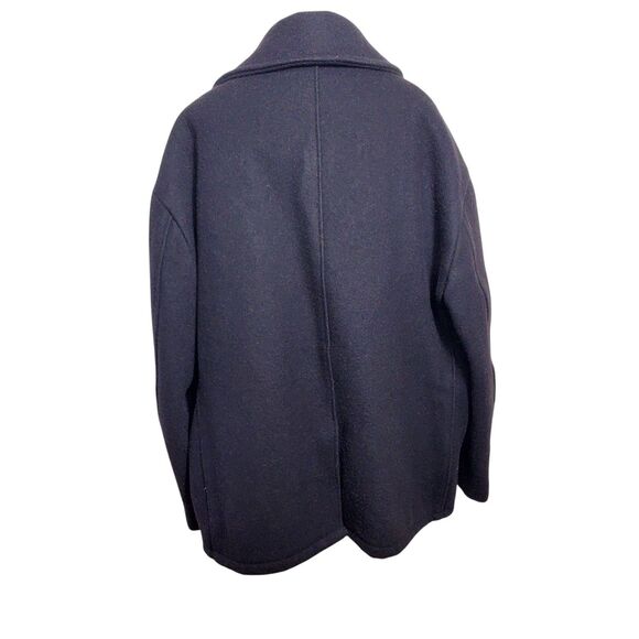 Schott NYC US 740N Wool Pea Coat Men’s 54 Navy Heavyweight Double Breasted - Picture 2 of 6